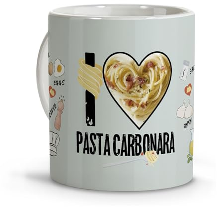 Tasse à thé originale Tasses à café au lait drôles. Cadeaux pour des amis spéciaux. Tasses originales à offrir. Cadeau femme anniversaire. Cannèque. Détails collègues de travail. Pâte carbonara
