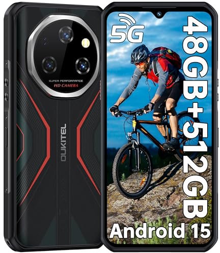 OUKITEL WP55 Pro Rugged Smartphone 5G - Android15 Rugged phone, 48GB RAM+512GB ROM+2TB,108MP Camera,11000mAh Battery,120Hz + 6.6 Night Vision Sim-free&Unlocked Mobile Phones,NFC,OTG,GPS,2025(Orange)