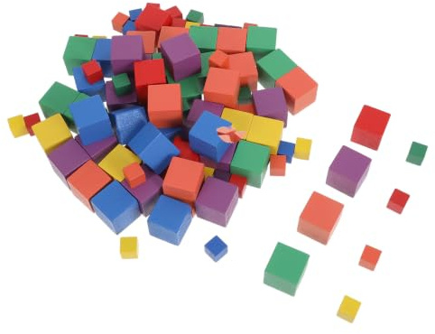 CORHAD 50Pcs 1 Cm Coloured Wooden Blocks Diy Cubes Craft Cube Accessories for Kids and Adults Smooth Square Building Materials for Arts Crafts Decorating and Display