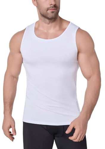 Towintec Debardeur Compression Homme T-Shirt Skinny Ventre Plat Hommes Gilet Slim L'été Aérée Course à Pied Football Sport Sweat-Shirt Maillot de Corps Serré Col Rond Respirable