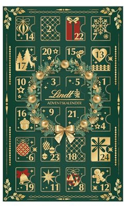 Lindt Schokolade | Naps Adventskalender 2025 | 118g | festlicher Kalender mit 24 Türchen | Schokoladen-Geschenk zu Weihnachten | Amazon exklusiv