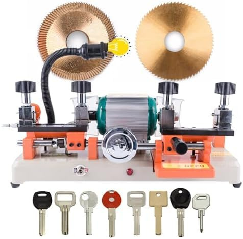 120W Horizontal Key Cutting Machine(238BS), Multifunctional Double Head Key Copy Machine, Hand Wheel Key Copy Tool, For Door and Car Lock Key Copy Duplicating Equipment