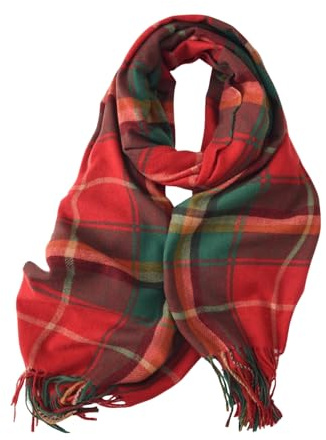 WHCREAT Schal Damen Winter Weicher Warmer Winterschal Karierte Damenschal Mit Fransen Lange Stola Schals