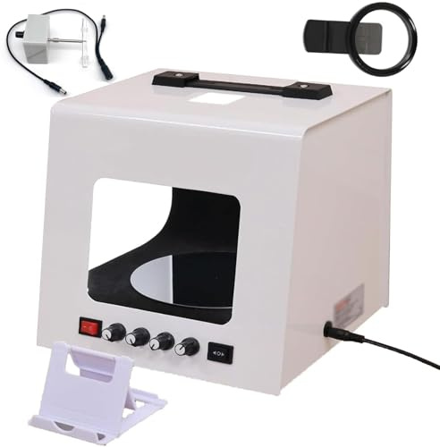 Portable Photography Light Box with 360° Electric Turntable and Adjustable Lighting, Ideal for Jewelry and Small Product Shoots