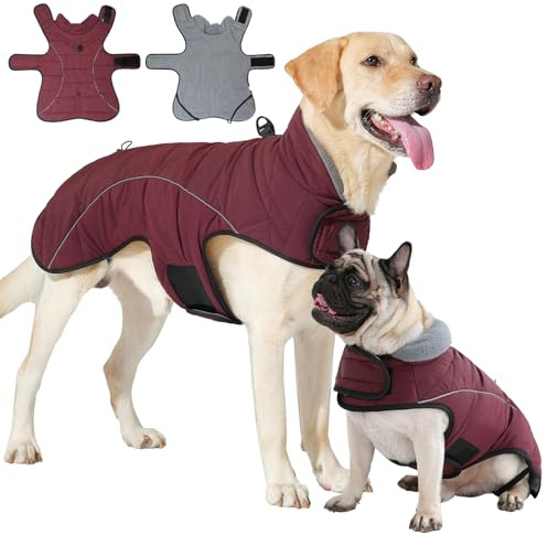 HEYWEAN kappa hund vattentät hundrock varm vinter hundjacka fleece hundpullover vinterrock med D-ring reflekterande hundrock med kardborreband vinterjacka små medelstora stora hundar