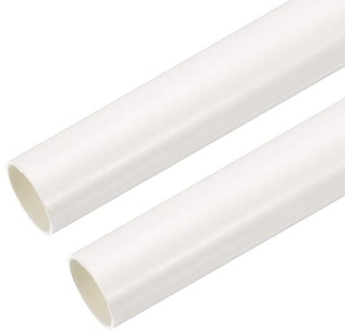 QUARKZMAN Tuyau Conduit PVC 1.3m/51 Longueur 20mm OD Gaine Câble Tube Droit Blanc Pour Installation Câblage Électrique Pack de 2