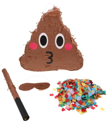 HONITANO Pinata Tema con Bastone Maschera Occhi e Coriandoli Colorati per Feste di Compleanno e Adulti Decorazione e Gioco Scherzo Halloween Colore Casuale Colore Casuale