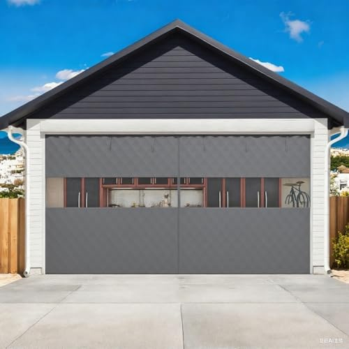 Garage Rideau De Porte Magnétique À Isolation Thermique 210 230 250 270 290 310 330 350cm Kit D'isolation Pour Portes De Garage, Rideau De Porte Isolant Coton(Gris,275x230cm)