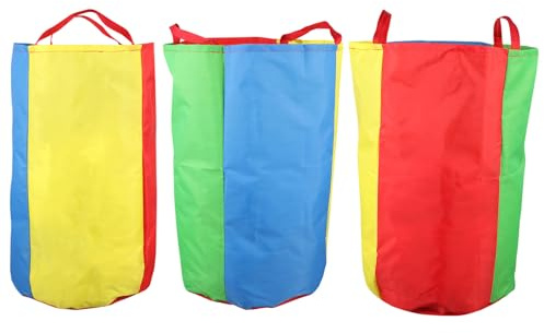 MOLUCKFU Set 3 Borse da Corsa nei Sacchi Colorate per 80-100 Cm, Sacchi da Gioco Resistenti Spesso per Attività All’aperto e Giochi di Gruppo