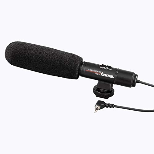 Hama Microphone stéréo directionnel RMZ-14 (câble spiralé, prise jack 3,5 mm stéréo) Noir