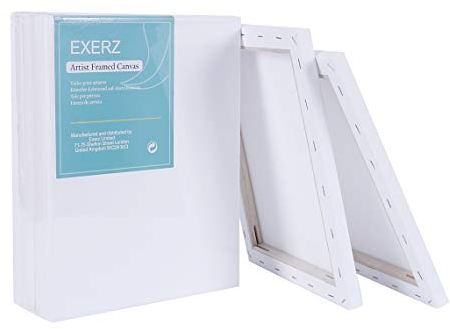 Exerz 24x30cm Framed Canvas 5pk - 1.7cm Pre-Stretched Canvas Artist Blank/280GSM 100% Cotton/Triple Primed/Acid Free/Medium Grain - Acrylic & Oil