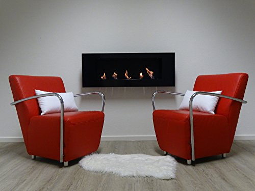 Ethanol- und Gelkamin Kamin Wandkamin Srm-Design XL Schwarz Breite 110cm / inklusive 5 Brennstoffdosen