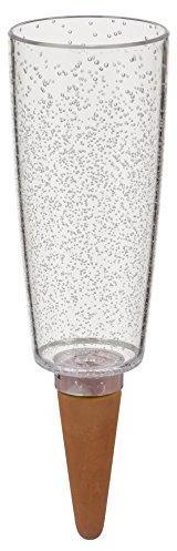 Scheurich Copa XXL 58870 Distributeur d'eau en Plastique et cône en Argile Transparent Hauteur 32 cm 1,0 Vol. 9,7 x 9,7 x 32 cm