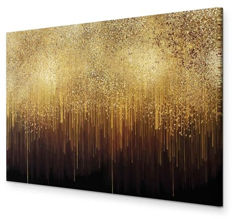 murando HandArt Bilder auf Leinwand Abstrakt 1 tlg Leinwandbild Wandbilder Wohnzimmer Wanddekoration Moderne Kunst - braun n-C-0351-b-a