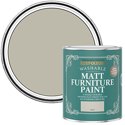 Rust-Oleum Grey Furniture Paint in Matt Finish - Oyster 750ml
