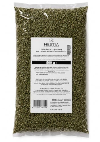 Hestia Herbs Griechische Petersilie getrocknet 500 g – Aromatisches Gewürz | Ideal für Suppen, Saucen, Salate, Reis, Kartoffeln, Pasta und Gemüse
