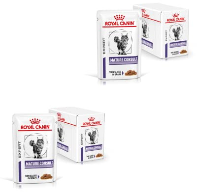 Royal Canin Mature Consult Feline | Paquete Doble | 2 x 12 x 85g | En Salsa | Alimento Completo para Gatos | para Gatos de Edad Avanzada para un Cuidado óptimo | En una Bolsa Fresca