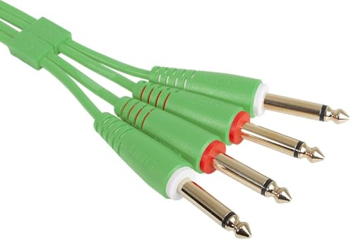 UDG Câble Audio Set 1/4'' Jack - 1/4'' Jack Vert Droit 1,5m