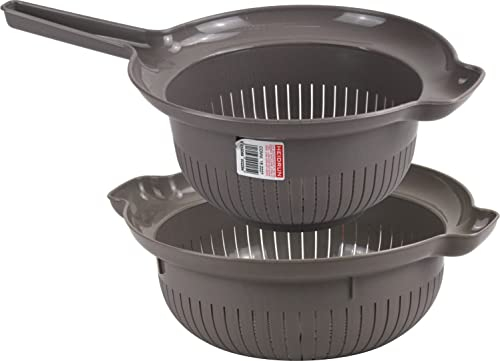 Heidrun Colour Plastic Colander Strainer 2pc 30cm 24cm (Talpa)