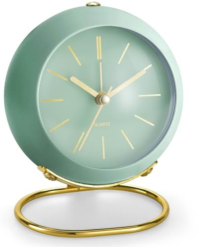 Azyh Analoger Wecker mit Niedliches Einfaches Design, Retro Tischuhr mit Nachtlicht, Leise, Nicht Tickend, Batteriebetrieben, für Kinder, Schlafzimmer, Reisen, Küche, Nachttisch, Zimmerdekoration