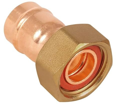 Bag of 2-15mm x 1/2 inch Solder Ring Straight Tap Connector (Straight Tap Connector Also Available in 15mm, 22mm, 1/2 inch BSP and 3/4 inch BSP)