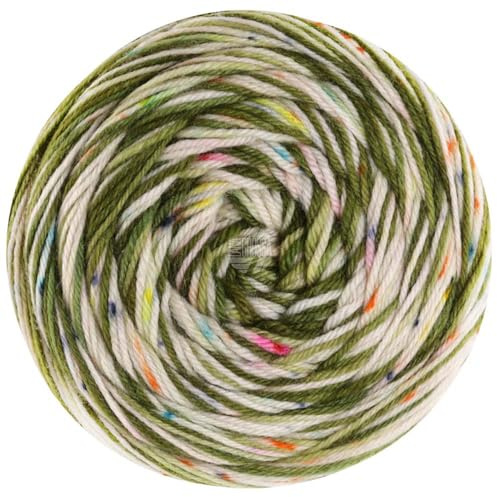 LANA GROSSA Meilenweit 100 Spots | Sockenklassiker, bedruckt und waschmaschinenfest | Handstrickgarn aus 80% Schurwolle (Merino) & 20% Polyamid | 100g Wolle zum Stricken & Häkeln | 400m Garn FB7046