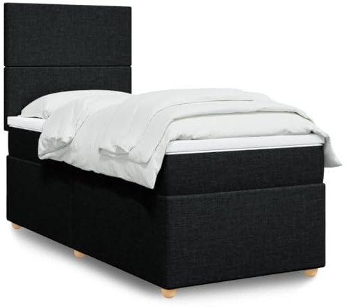 qohoio Boxspringbett mit Matratze Schwarz 80x200 cm Betten Bett Mit Matratze Bett Boxspringbett Schlafzimmer MöBel Stoff - 3293402