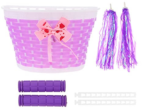 YARNOW 3 Sätze Babyauto-Streamer Kinderfahrradkorb fahrradkorb Kinderfahrrad Aufbewahrungskorb Koffer Rollerkorb Laufrad Sitz Kinderfahrradteile Scooter Frontkorb Plastik Violett
