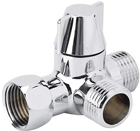 Telituny G1/2 Shower Three-Way,3-Way Shower Diverter Valve,Universal Solid Brass Shower Diverter Valve Universal Fit for Shower Toilet Bidet Faucet Splitter,and Fixed Spray Head.