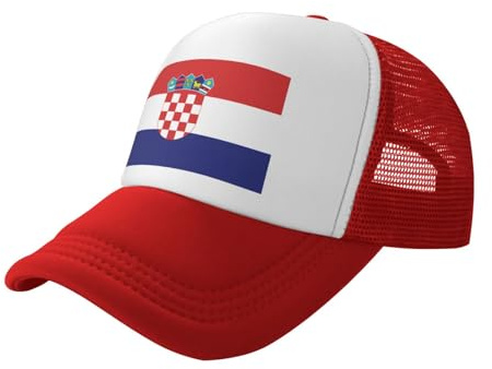 SMBHIAON Baseballkappe mit Flagge von Kroatien für Herren und Damen, atmungsaktiv, hohl, offenes Netzgewebe, Unisex, Pferdeschwanz, Sport-Trucker-Cap, verstellbar, Outdoor-Mützen, Reise-Sommermütze