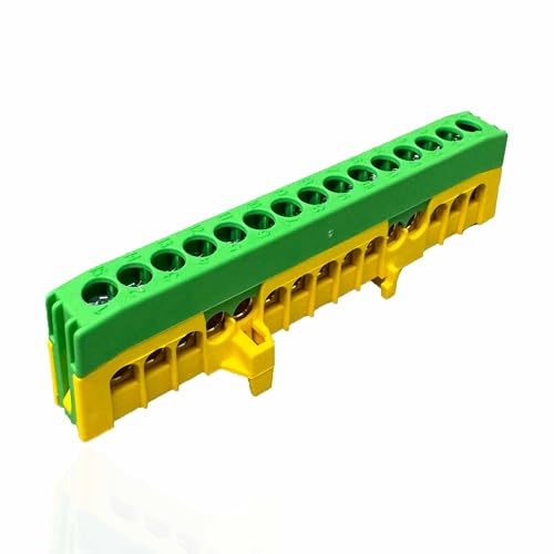 SD ProfiLine Verteilerklemme N15-F2 blau / A15-F2 grau/ PE15-F2 grün/gelb, 15-polig, 1 Stück (grün/gelb)