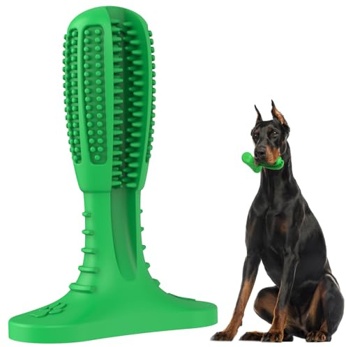 HETOO Juguetes masticables para perros, juguetes de cepillo de dientes resistentes y duraderos para masticadores agresivos, cuidado dental, limpieza de dientes, barra de molienda de dientes de goma