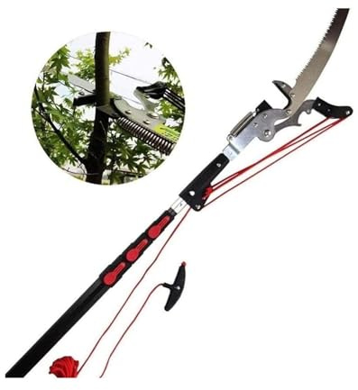 Telescopic Pole Saws, Professional Telescopic Tree Pruner Extendable Pruning Saw Gardening Landscaping Branch Saw Lopper Tools(5.4m Red)