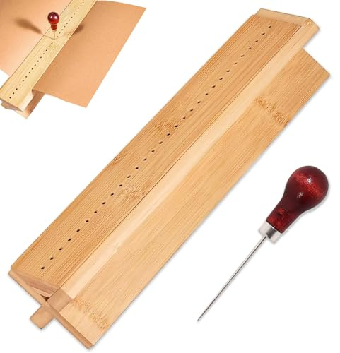 Juego de encuadernación de madera para encuadernar libros, perforadora de papel, juego de herramientas con un punzón y cuna para manualidades, revistas, planificadores, libros