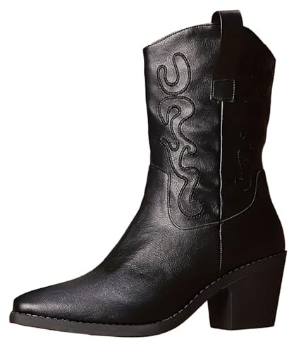 Stivali Equitazione,Stivali Donna Invernali Bianchi Eleganti Texani Scarpe di Media Altezza Cowboy Stivaletto con Plateau Lunghi Texani Stivaletti con Suola Antiscivolo