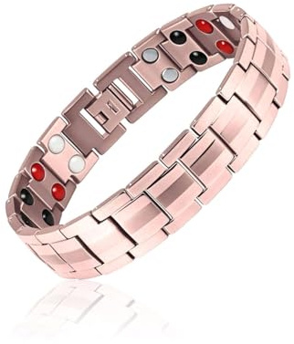 HUVZOR magnetarmband damen gesundheit,kupferarmband damen gesundheit,Lymphdrainage Magnetarmband Damen Frauen Ultrastarke Magnete Magnetisches,magnetarmband (Roségold)