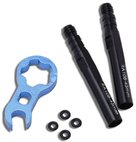 2 Stück Fahrrad-Prestas-Ventilverlängerung, Reifenventilverlängerungs-Set, Legierung, Innenreifen, Fahrräder, Ventilverlängerung für schlauchlose Mountainbikes, Rennräder, MTBs, (45mm)