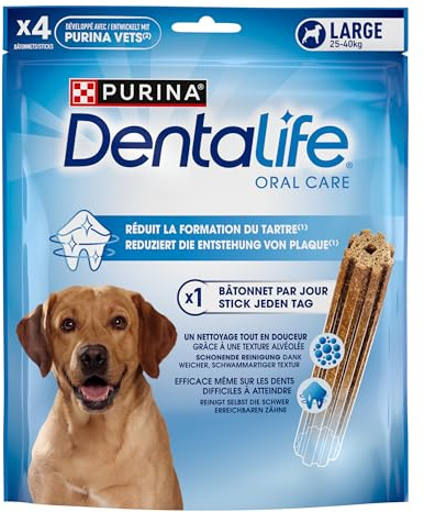 Dentalife PURINA Zahnpflege-Snacks für Kleine bis Große Hunde, Reduziert Zahnsteinbildung, 5er oder 36er Pack, 6 x 142 g