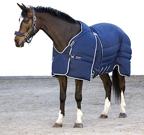 Horseware Rambo Optimo Stable Rug 400g - Navy with Beige, Groesse:125
