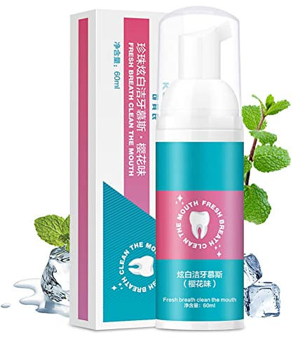 Allbestaye Mousse dentifrice mousse dents blanchissant la bouche eau de lavage enlever les taches de dent haleine fraîche