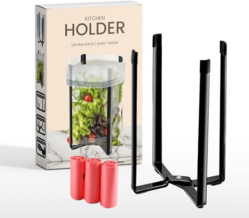 Collapsible Bottle Drying Rack and Bag Holder Stand, Stainless Steel