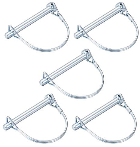 sourcing map Federbolzen Sicherungsstift für Bauernhof-Anhänger, 8 mm x 72 mm, rund, 5 Stück