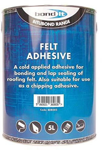 Bond It Felt Adhesive | Cold Applied Roofing Felt Adhesive for Bonding and Lap Sealing - Suitable for Bonding Mineral Chippings to Bituminous Surfaces - 5 Litre