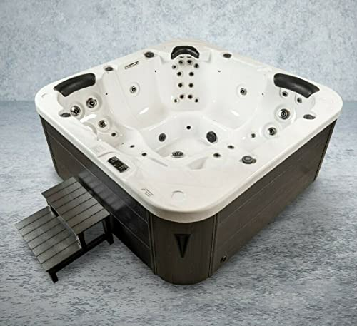 XXL Luxus SPA LED Whirlpool Set 215 x 215 cm Farblicht Outdoor+Indoor Pool 5 Personen Spedition DE Händler