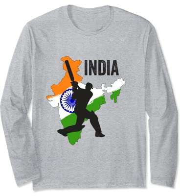 Indian Cricket Jersey India Cricket Team Lover Supporter Langarmshirt