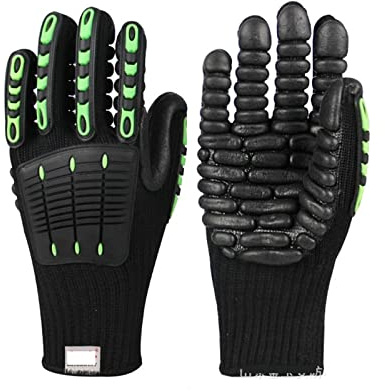 PAKLIF Guantes Resistentes a Cortes Guante de Trabajo de Seguridad antivibración Resistente al Corte Guantes de Trabajo de la Industria mecánica for Taladro de Impacto Guantes de Trabajo de Seguridad