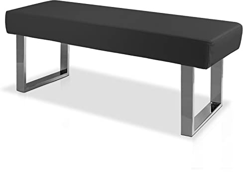 JIEXI Panca da pranzo moderna con imbottita, panca per camera da letto per angolo interno con gambe in metallo, panca in pelle PU per ingresso cucina soggiorno