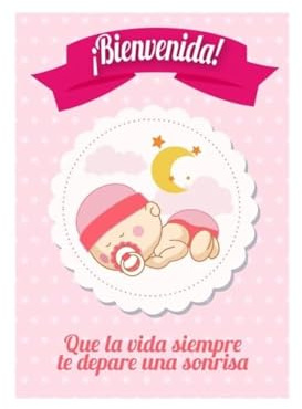 Antracita Tarjeta de Nacimiento para Bebé Niña