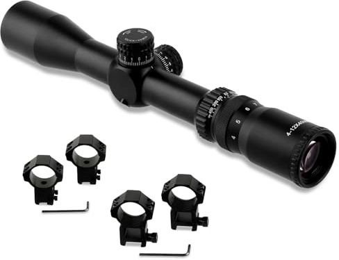 ToopMount Optik Zielfernrohr 4-12X40, Sucher mit Fokussierrad, IP67 Wasserdichtes Drahtabsehen Zero Stop 1/4MOA 30mm Tubus, Grünes voll multivergütetes Monokularzielfernrohr