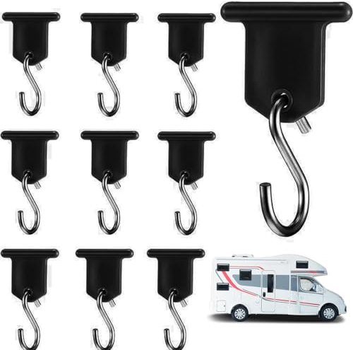 INGJIA Kederleiste Haken, 10 Set RV Markisenhaken Camping Markisen Haken Kederschiene Zubehör für Wohnmobil, Wohnwagen, Weihnachten Party, Camping Zelt,Innen- und Außendekoration